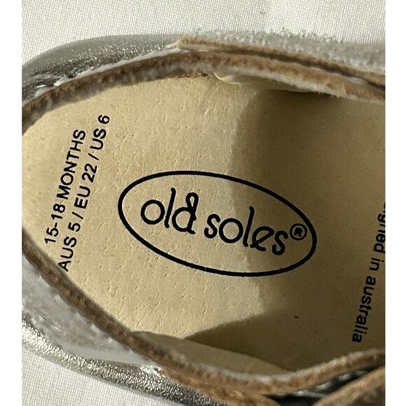 NWT Sandals-Old Sole Australia-Silver Leather Fisherman Sandals for Toddler Girl - Picture 4 of 5